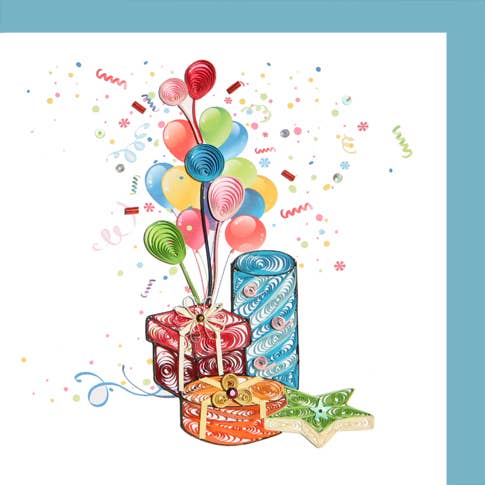 Birthday Present & Balloons Card