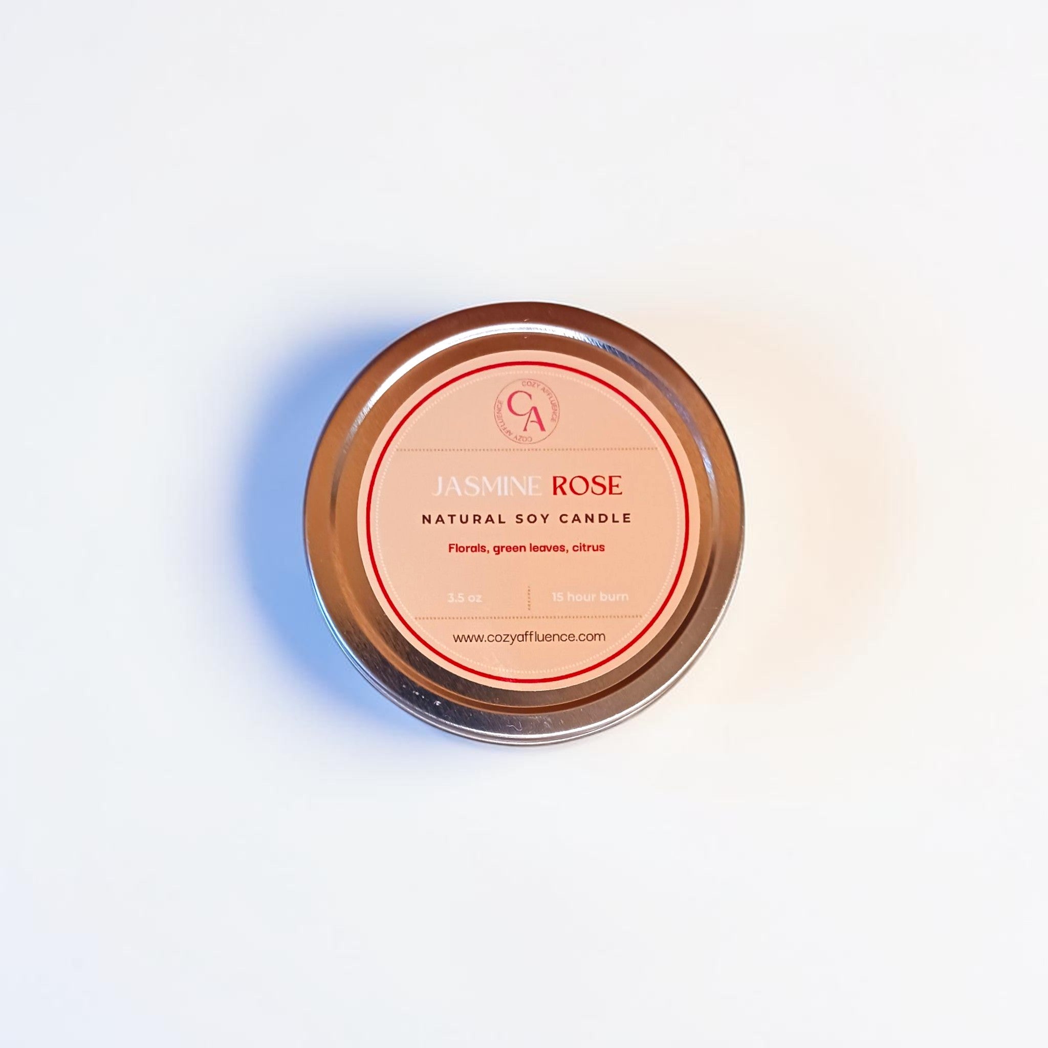 Jasmine Rose Soy Candle | Floral & Citrus, 40-Hour Burn – Cozy
